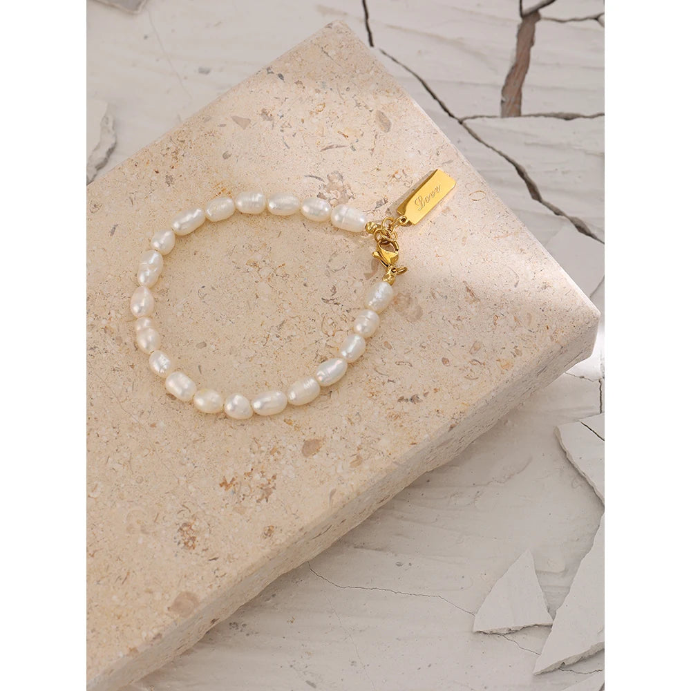 Natural Pearl Bracelet Chain Love Bracelet