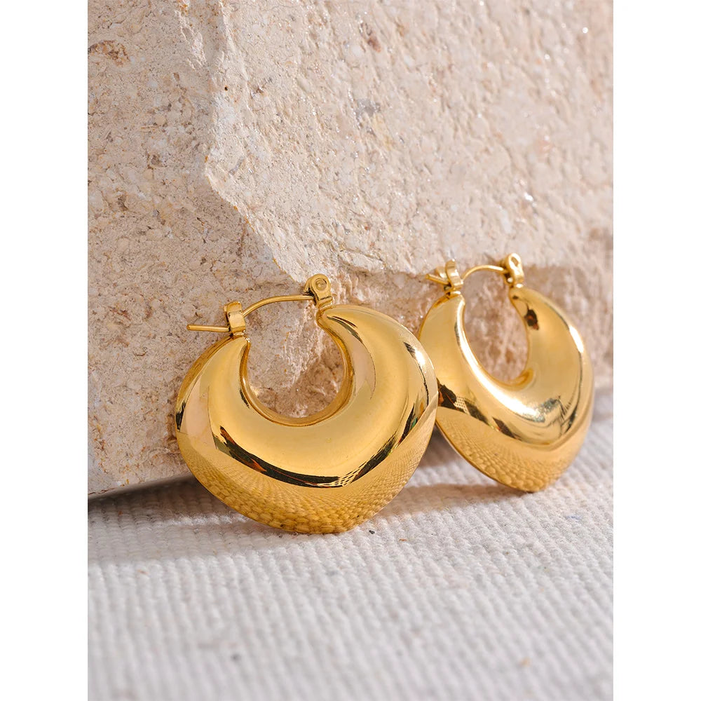 Chunky Unusual Hoop Earrings