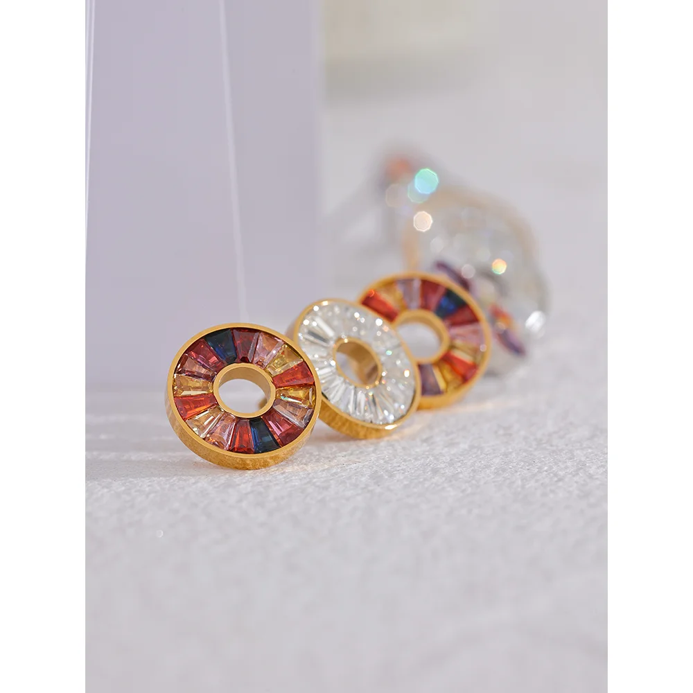 Round Bling Stud Earrings