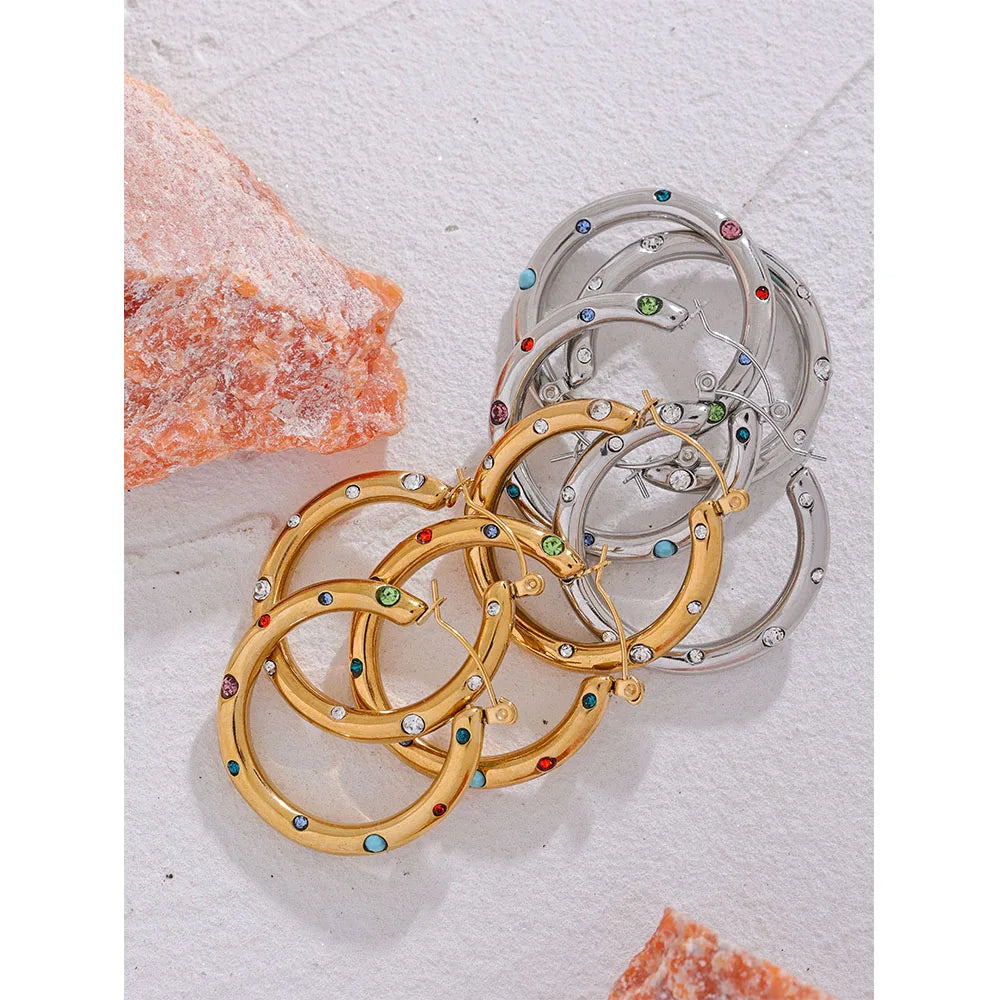 Round Hoop Earrings