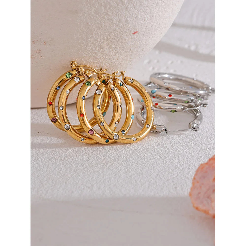 Round Hoop Earrings