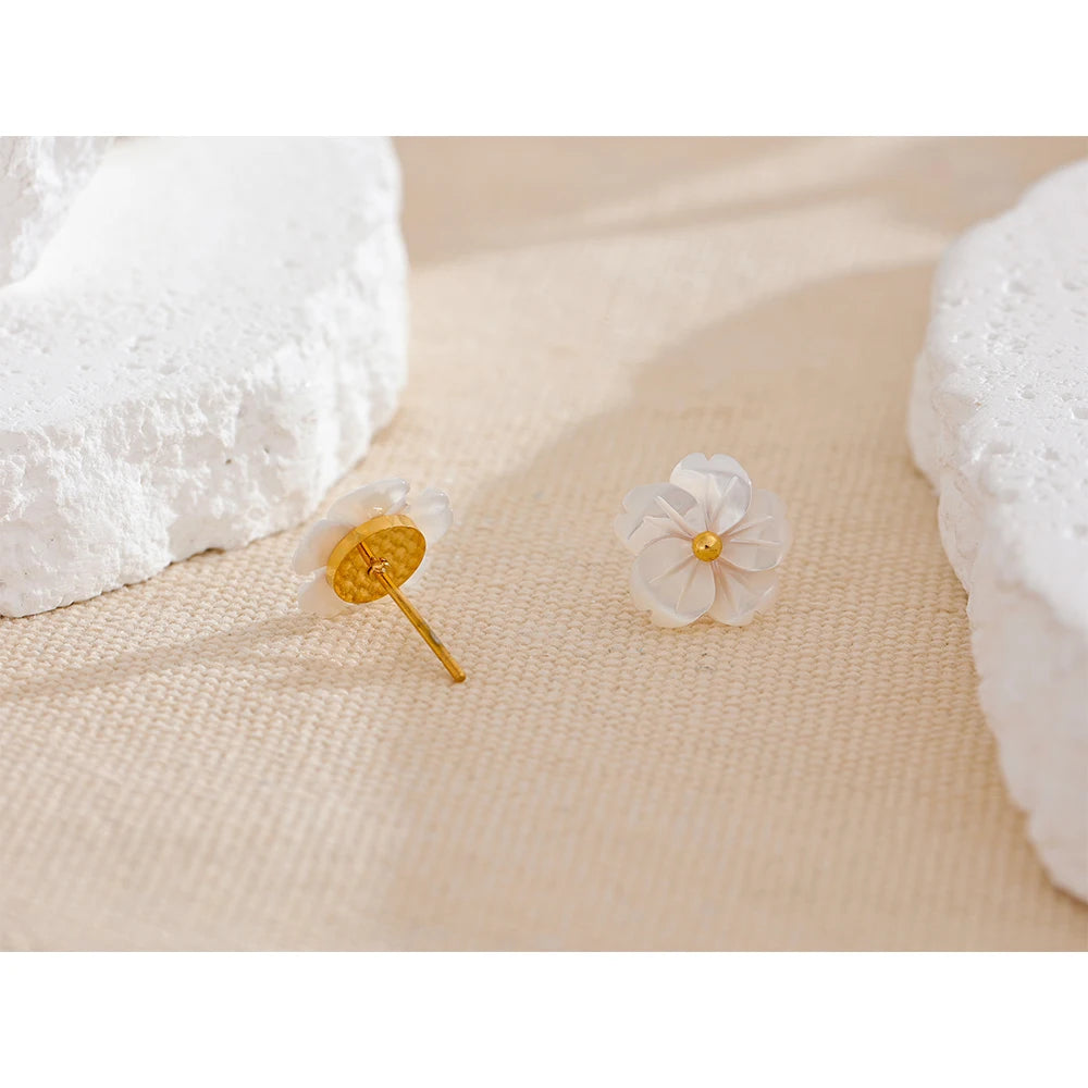 Natural Shell Flower Earrings