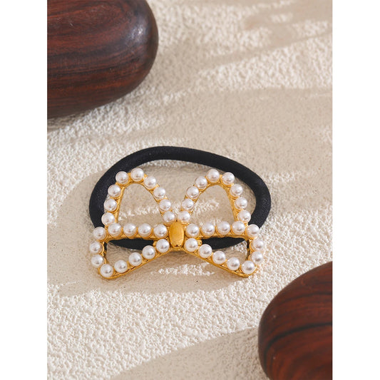 Pearls Bowknot Bowtie Hairpin