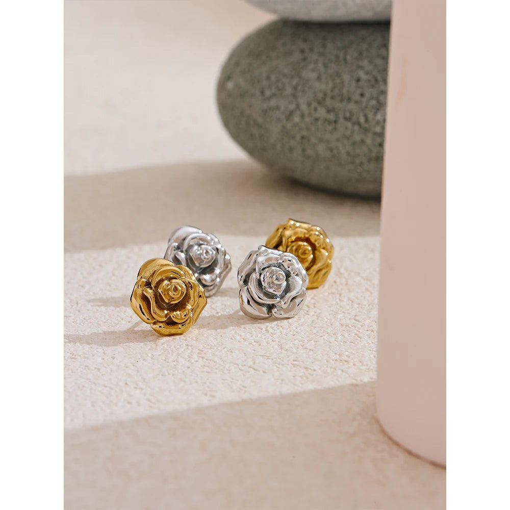 Rose Flower Stud Earrings