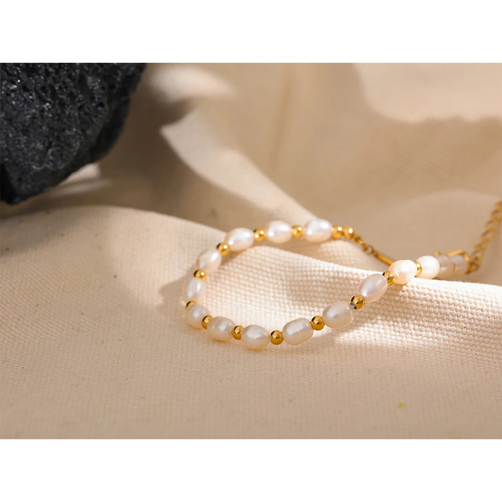 Natural Freshwater Pearls Handmade Bracelet Bangle