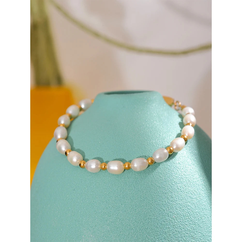 Natural Freshwater Pearls Handmade Bracelet Bangle