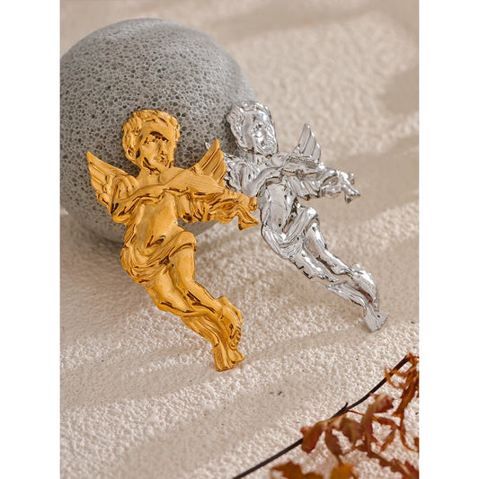 Angel Wings Violin Brooch Pin