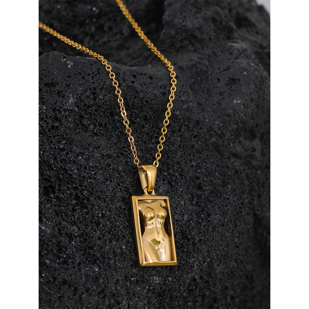 Body Square Pendant Necklace