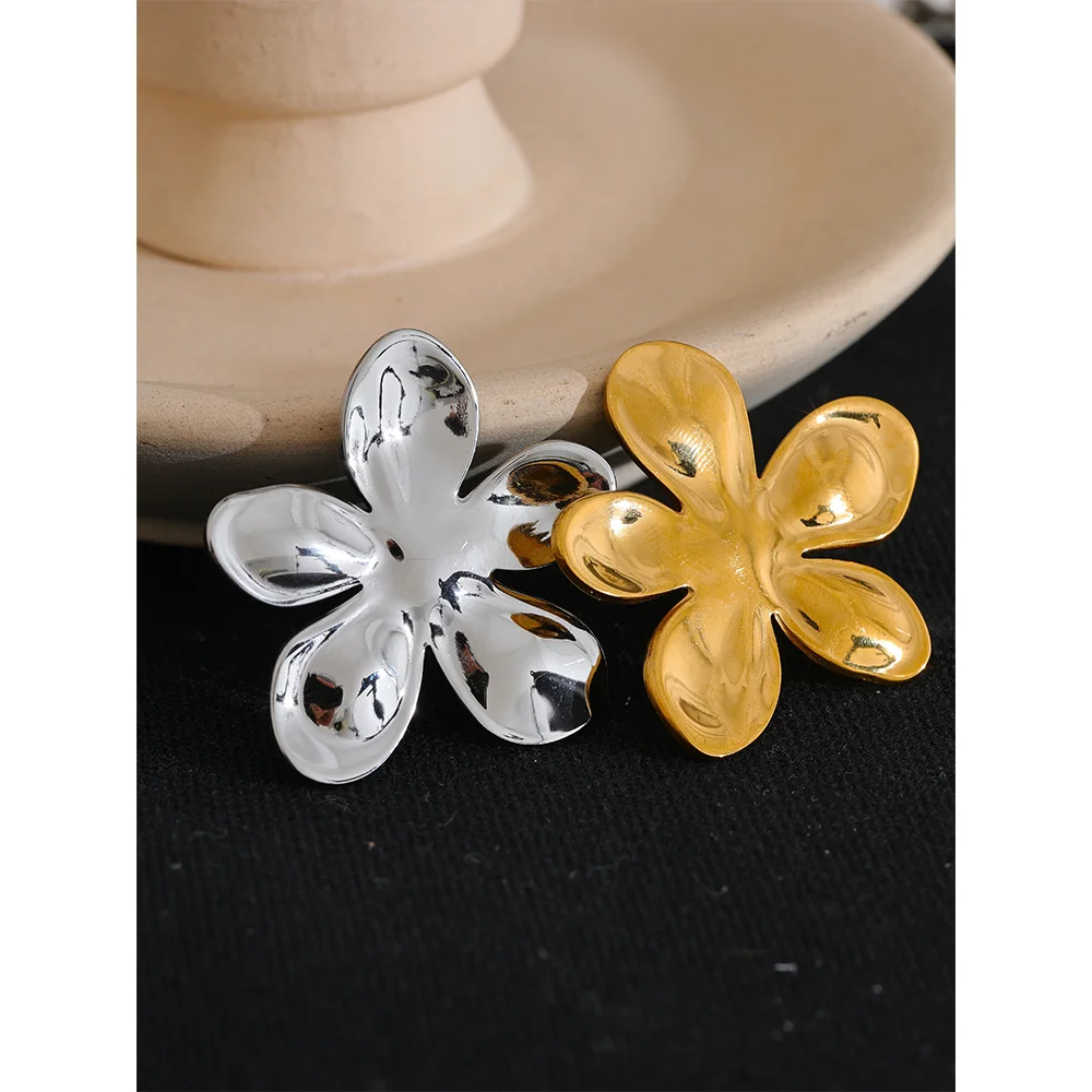 Flower Metal Brooches Gold Silver Color