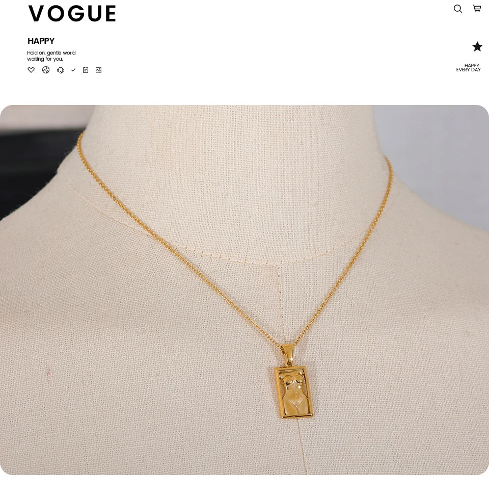 Body Square Pendant Necklace