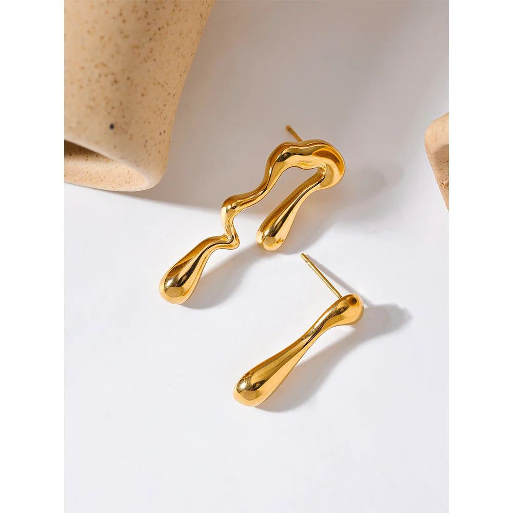 Asymmetry Unusual Big Stud Earrings