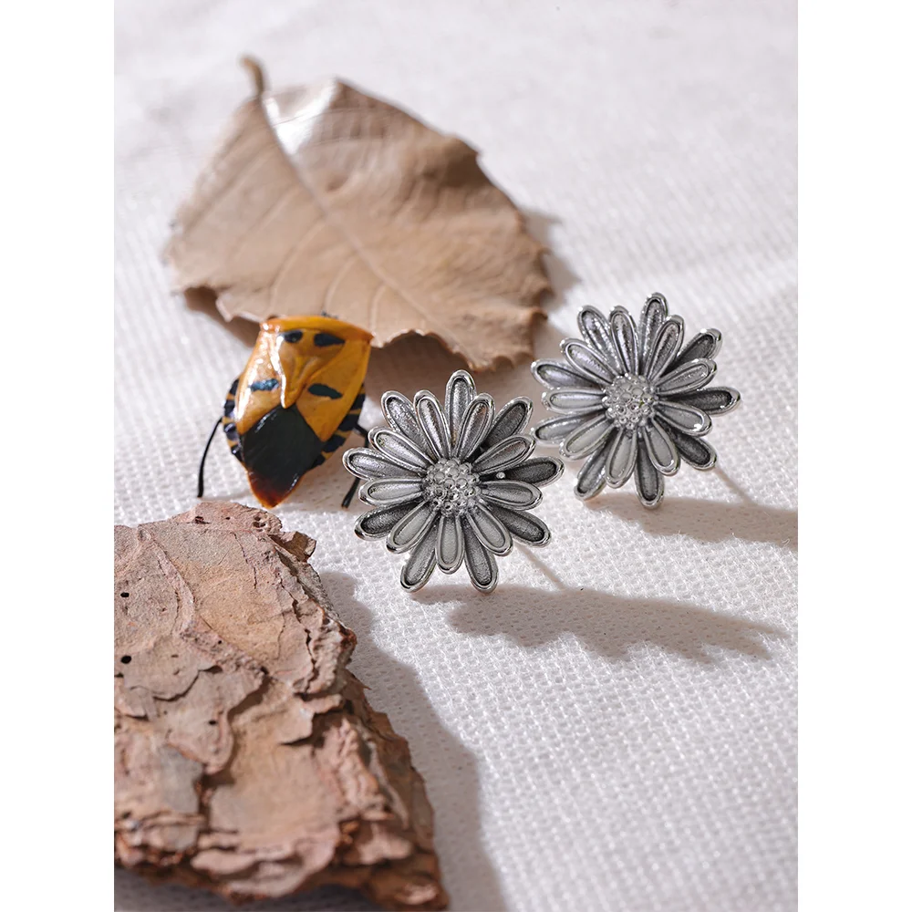 Chrysanthemum Flower Stud Earrings