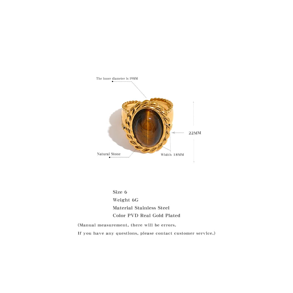 Tiger Natural Stone Ring