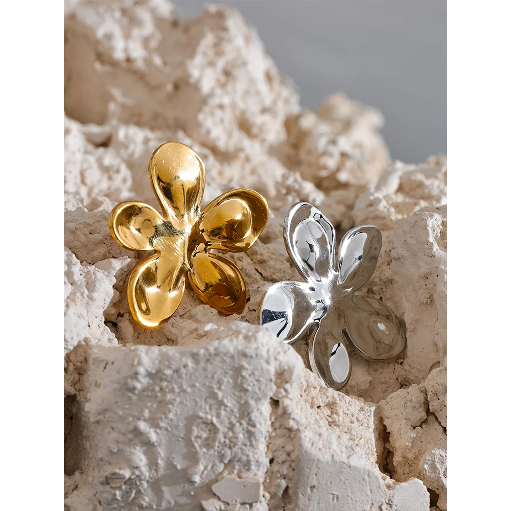 Flower Metal Brooches Gold Silver Color