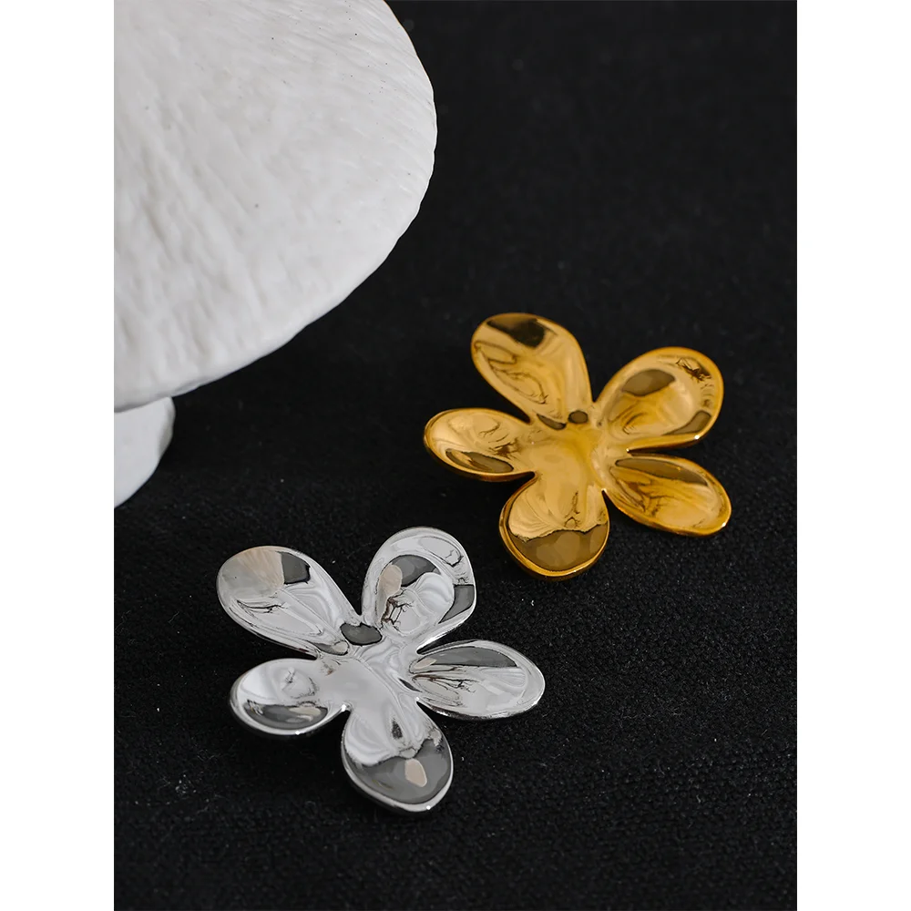 Flower Metal Brooches Gold Silver Color